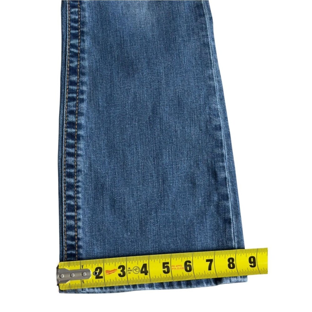 Victoria’s Secret Low 5 Flap Pocket Blue Denim Flare Jeans. 4. - Picture 8 of 11